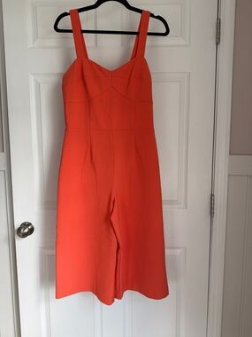 Nicole Miller Bright Orange Cropped Jumpsuit